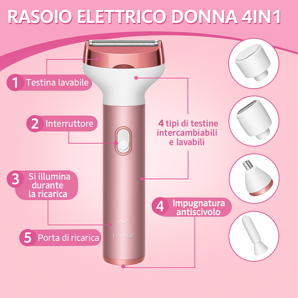 Kit Depilatore Femminile 3 in 1 Multifunzionale